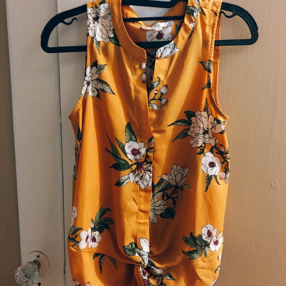 Yellow floral top